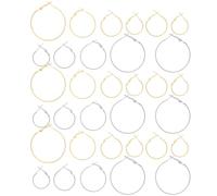 FOMIYES Pendientes de Aro Franceses Cierre de Camarón Juego de 64 Piezas 8 Unidades en Tamaños 20 25 30 y 40 MM Color Dorado y Blanco K Accesorios para Hacer Pendientes DIY para Mujer y