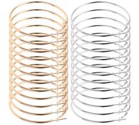 FOMIYES Pendientes de Aro Grandes 5 CM para Mujer 40 Piezas 20 Dorados 20 Plateados Pendientes Circulares Lisos Ligeros y Bohemios Ideales para Fiestas Uso Diario y Reuniones