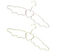 FOMIYES Perchas Decorativas de Alas de Ángel en Hierro Dorado y Rosa Dorado, Antideslizantes y Resistentes al Viento, Juego de 4 Piezas para Organizar Ropa y Secar Camisas en Armario