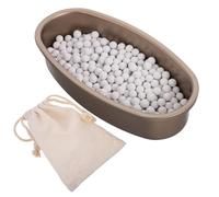 FOMIYES Piedra para Hornear de Cerámica Natural 500g Bandeja Dorada y Bolsa de Algodón, Peso para Tartas y Panes, Adecuado para Horno de Pizza y Masas de Tarta Caseras