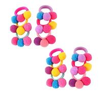 FOMIYES Piezas coletero con bola de pelo para bebé pulsera lazos para el cabello bandas de goma para el cabello bolas de pompones cuerda para el cabello anillo de pelo de niño elástico