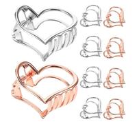 FOMIYES Pinzas de Mandíbula Cabello Forma de Corazón, Antideslizantes, 10 Piezas (5 Plateadas y 5 en Rosa Dorado), Metal Ligero, Accesorio de Moda Versátil para Uso Diario y Peinados