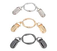 FOMIYES Pinzas para Chal Vintage de Aleación de Zinc, Set 3 Piezas (plata, Dorado, Negro Cañón), Clips para Suéter Tipo Cárdigan y Bufandas, Broches Retro Multiusos para Mujer en Ropa