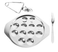 FOMIYES Plato de Caracol de Acero Inoxidable para Servir Pinzas, Juego de Vajilla de Tres Piezas Adecuado para Buffet y Cocina