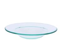 FOMIYES Plato Quemador de Vidrio 10 Cm para Aceite Esencial y Vela Aromática, Placa Calentadora Reutilizable a Prueba de Fugas para Aromaterapia Hogar