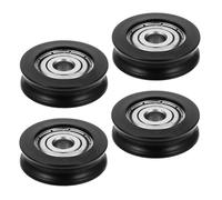 FOMIYES Poleas de Nylon para Puertas Corredizas y Ventanas, Rueda de Ranura U 4x15x6 Mm, Juego de 4 Piezas Rodamientos Silenciosos, para Armarios, Cajones y Herrajes de Muebles