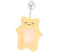 FOMIYES Portatarjetas de Peluche Llavero, Funda de Identificación y Soporte Visible, Tamaño Compacto, Material Felpa y Metal, para Oficina y Uso Diario, Estilo Kawaii Diseño de Animales,