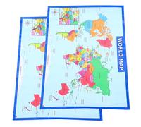 FOMIYES Póster Mapa del Mundo para 50×35 CM Juego de 2 Mapas Murales Educativos Resistentes para Aula y Hogar Colores Brillantes para Aprendizaje Infantil