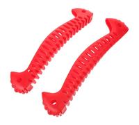 FOMIYES Protectores Elásticos para Cuchillas de Patines Artísticos, Funda Roja Ajustable para Patines de Hielo, Accesorios para Patinaje Artístico y Hockey, Paquete de 2 Unidades,