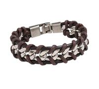 FOMIYES Pulsera de Cuero Trenzado Personalizada para Hombres Punk Pulsera Diseño Cómodo Ocasiones Variadas Brazalete