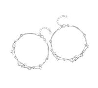 FOMIYES Pulsera De Estrella De Doble Capa De 2 Piezas Joyería Pulsera Con Dijes Tobillera De Y Estrella Pulsera De Ocho Planetas Para Mujer Joyería Collar Gargantilla De