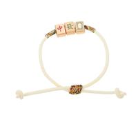 FOMIYES Pulsera de Mahjong para Mujer Brazalete Trenzado Elástico de Hilo Diseño Minimalista Amuleto Feng Shui de y Prosperidad