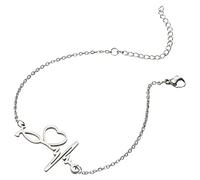 FOMIYES Pulsera Geométrica de Aleación Ajustable Diseño de Latido de Corazón para Chica Adolescente, Joyas Estéticas para Novia, Moda Casual y Obsequio Especial (color Acero