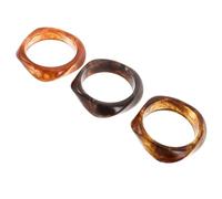 FOMIYES Pulsera Geométrica de Resina Vintage 3 Piezas Brazaletes Anchos Irregulares Tonos Café Difuminado Ámbar Rojo Marrón Translúcido Latte Joyería Bohemia para Uso Diario