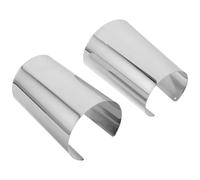 FOMIYES Pulseras Tipo Brazalete Plateadas para Mujer 2 Piezas Brazaletes Largos Acabado Liso y Abierto Pulseras Llamativas para Actuaciones Fiestas y Cosplay