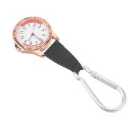 FOMIYES Reloj de Bolsillo Portátil Dorado para Hombres y Mujeres, Resistente a Golpes con Aleación de Aluminio y Correa de Cuero Falso, Adecuado para Viajar y Jugar Golf