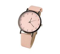 FOMIYES Reloj De Pulsera De Moda para Mujer Patrón De Vetas De Madera Correa De Cuero Rosa Ultradelgado Pequeño Digital Uso Diario Elegante