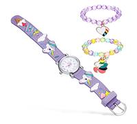 FOMIYES Reloj para Niños con Diseño de Unicornio Fácil de Leer, Movimiento de Cuarzo, Pulsera Infantil de Aleación y Plástico Adecuado para Cumpleaños y Día del Niño