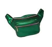 FOMIYES riñonera Bolso holográfico Bolsa de Dinero holográfica Billetera de Cintura para Viaje Bolso de la Cintura de Las Mujeres Bolsa de cinturón Verde