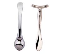 FOMIYES Rodillo de Masaje para Ojos Herramientas Cuidado Piel para Mujeres Barras de Maquillaje Forma Cucharas de Doble Extremo para Mascarilla Facial para Rostro y Belleza