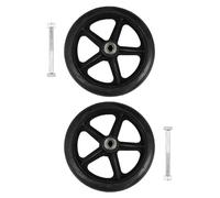 FOMIYES Ruedas Delanteras para Silla de Ruedas 7 Pulgadas Pequeñas Neumático Macizo Accesorio de Repuesto Duradero y Silencioso Paquete de 2 Unidades Negras para Silla Manual