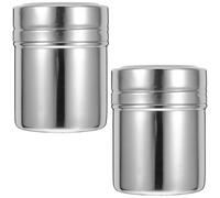 FOMIYES Saleros y Pimenteros de Acero Inoxidable 2 Piezas 6.8X8.4 CM, Dispensadores Portátiles para Especias, Sal, Azúcar y Pimienta, Ideales para Cocina, Barbacoa y Camping