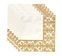 FOMIYES Servilletas De Papel Desechables Impresas Doradas 100 Unidades Para Restaurante Hotel Fiestas Cumpleaños Absorbentes Elegantes Uso Diario