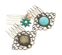 FOMIYES Set de 3 Peinetas Vintage Cabello Aleación y Cristal, Accesorio para Peinar en Bodas y Fiestas, Diseño Delicado y Elegante para Novia