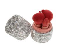 FOMIYES Set De Brochas De Maquillaje Con Brillantes, Soporte De Viaje, 10 Piezas, Organizador Compacto, Con Tapa Antipolvo, Adecuado Para Viajes y Uso Diario