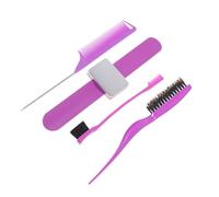 FOMIYES Set de Peines Profesionales para Teñir Cabello 4 Piezas Tamaño Estándar Color Púrpura para Salón Peluquería Uso Profesional y Doméstico