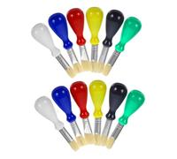 FOMIYES Set de Pinceles para 12 Piezas Cerdas de Pelo de Cerda, Mango de Plástico Ergonómico en Forma de Gota, Pinceles de Acuarela y Óleo para Pintura Artística y Manualidades Escolares