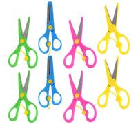 FOMIYES Set de Tijeras de Seguridad para Punta Roma, 8 Unidades en Colores Variados, Recomendadas para Manualidades y Scrapbooking en Preescolares