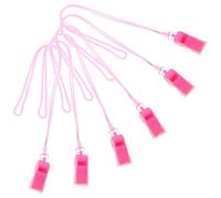 FOMIYES Silbatos Deportivos de Plástico Rosa con Cordón y Boquilla 6 Unidades Silbato de Tono Alto 120 Decibelios para Entrenadores y Árbitros Adecuado para Entrenamiento de Fútbol y