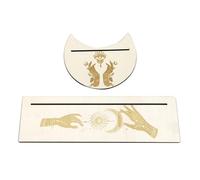 FOMIYES Soporte de Madera para Cartas del Tarot Forma Luna y Rectangular, Accesorio de Adivinación Portátil para Altar, Soporte Decorativo para Cartas Tarot, Suministros para Rituales