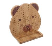 FOMIYES Tablero de Bloqueo de Madera para Ganchillo 23x21 Cm, Diseño Oso, con Múltiples Orificios Ajustables para Proyectos de Tejido, Adecuado para Artesanía y Tejido de Punto Hecho