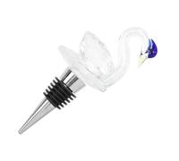 FOMIYES Tapón de Vino Cisne de Cristal Decorativo para Botellas | Aleación de Zinc, Goma y Cristal, Acabado Pulido, para Vino Tinto y Vinagre en Casa