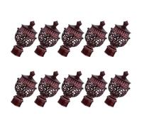 FOMIYES Tapones de Remates de Cortina Vintage de Plástico Abs, 10 Unidades para Barra Romana de 26-28 Mm, Color Rojo Electroforético, Accesorios para Decoración y Protección en Hogar