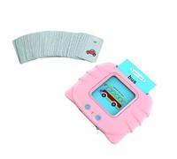 FOMIYES Tarjeta Didáctica Parlante Rosa, 56 Piezas, Máquina de Aprendizaje Temprano en Inglés, Juguete Educativo Portátil para Reconocer Letras, Colores y Animales