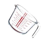 FOMIYES Taza Medidora de Cristal Templado de 1 Litro, Copa de Cristal Transparente Escala Graduada, Herramienta de Taza Medidora para Cocina y Repostería, Resistente al Calor, Fácil