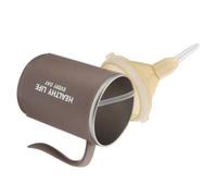 FOMIYES Taza para Ancianos Acero Inoxidable con Pajita Antiderrames para Disfagia Vaso Adaptado para Pacientes con Dificultad para Hospital y Cuidados Casa
