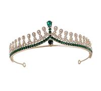 FOMIYES tiara Boda fiesta decoración baile de graduación women novio tocados de novia coronas para novias de diamantes de imitación para novia de metal Aleación de zinc Green