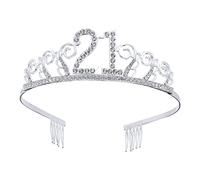 FOMIYES Tiara De Cristal Gemas Falsos Para Cumpleaños Real Para Graduación Peinetas Broche De De Fiesta De Cumpleaños 21
