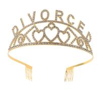 FOMIYES Tocado de de cristal con diamantes de imitación para mujeres divorciadas, accesorio elegante para celebraciones y fotos de divorcio