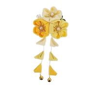 FOMIYES Tocado De Novia Para Kimono y Hanfu Adorno Cabello Hecho Mano Borlas De Flores De Tela Para Boda De Novia