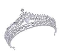 FOMIYES Tocados Diadema De Boda Tiara De Regreso a Casa Tiara De Novia De Oro Túnicas De Novia Tocado De Oro Velo Novias Quinceañera Revelar Diadema Nupcial Silver Aleación De Zinc