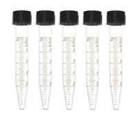 FOMIYES Tubos de Centrífuga Cónicos de Vidrio 10 Ml con Escala y Tapas Rosca Set de 5 Unidades para Laboratorio Tubos de Ensayo Transparentes para Química y Biología Molecular