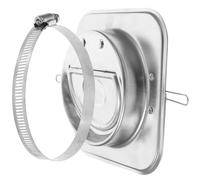 FOMIYES Válvula de Retención para Campanas Extractoras, Salida de Escape Antirretorno, Acero Inoxidable, Plata, Junta de Sellado y Abrazadera, para Cocina y Conducto Público
