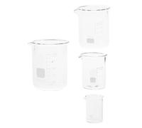 FOMIYES Vidrio Vaso de Precipitados 10ml 25 para Laboratorio, 4 Piezas | 50 Ml y 100ml, Graduación Impresa Boquilla, Uso Químico Profesional