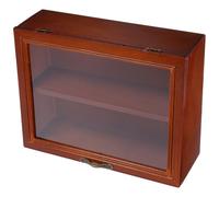 FOMIYES Vitrina Pequeña de Madera Maciza Puerta Acrílica y Tapa Abatible, Estante Doble Vintage para Exhibición y Almacenamiento de Figuras y Joyas, Adecuado para Escritorio y Decoración