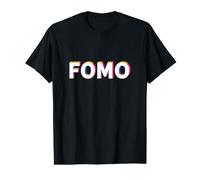 FOMO Retro Pop Art Tipografía Declaración Hombres Mujeres Camiseta gráfica económica